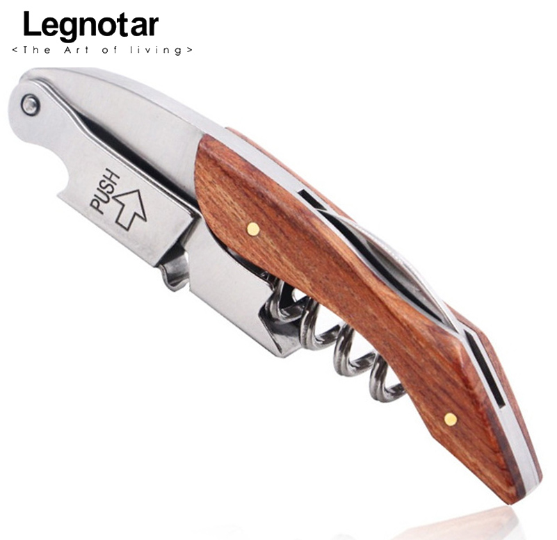 lihe精致花梨木红酒皮套装开瓶器