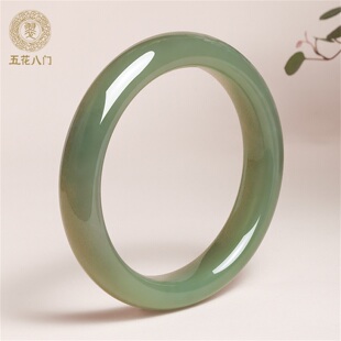 五花八门天然和田玉手镯女款 青海料浅湖水绿玉手镯官方旗舰店正品