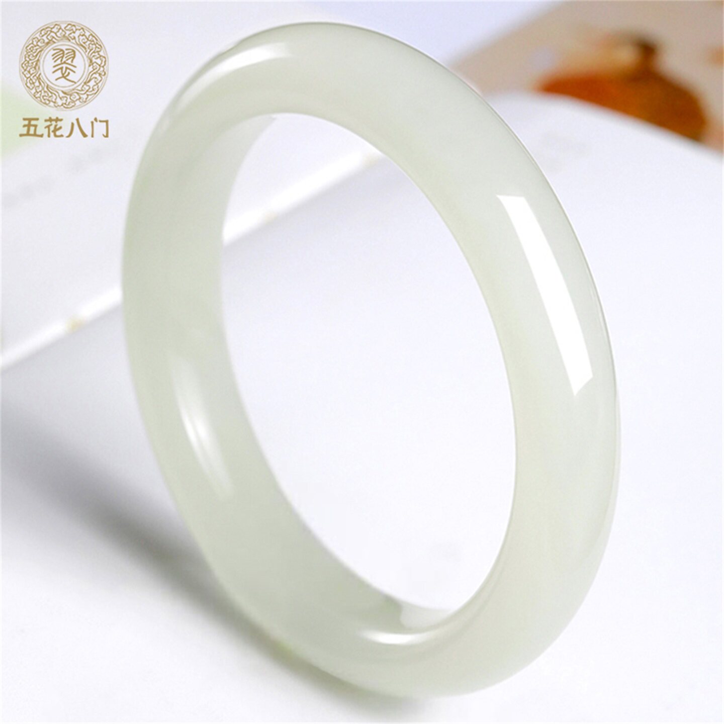 五花八门真正天然和田玉手镯女款青白玉平安镯玉镯官方旗舰店正品