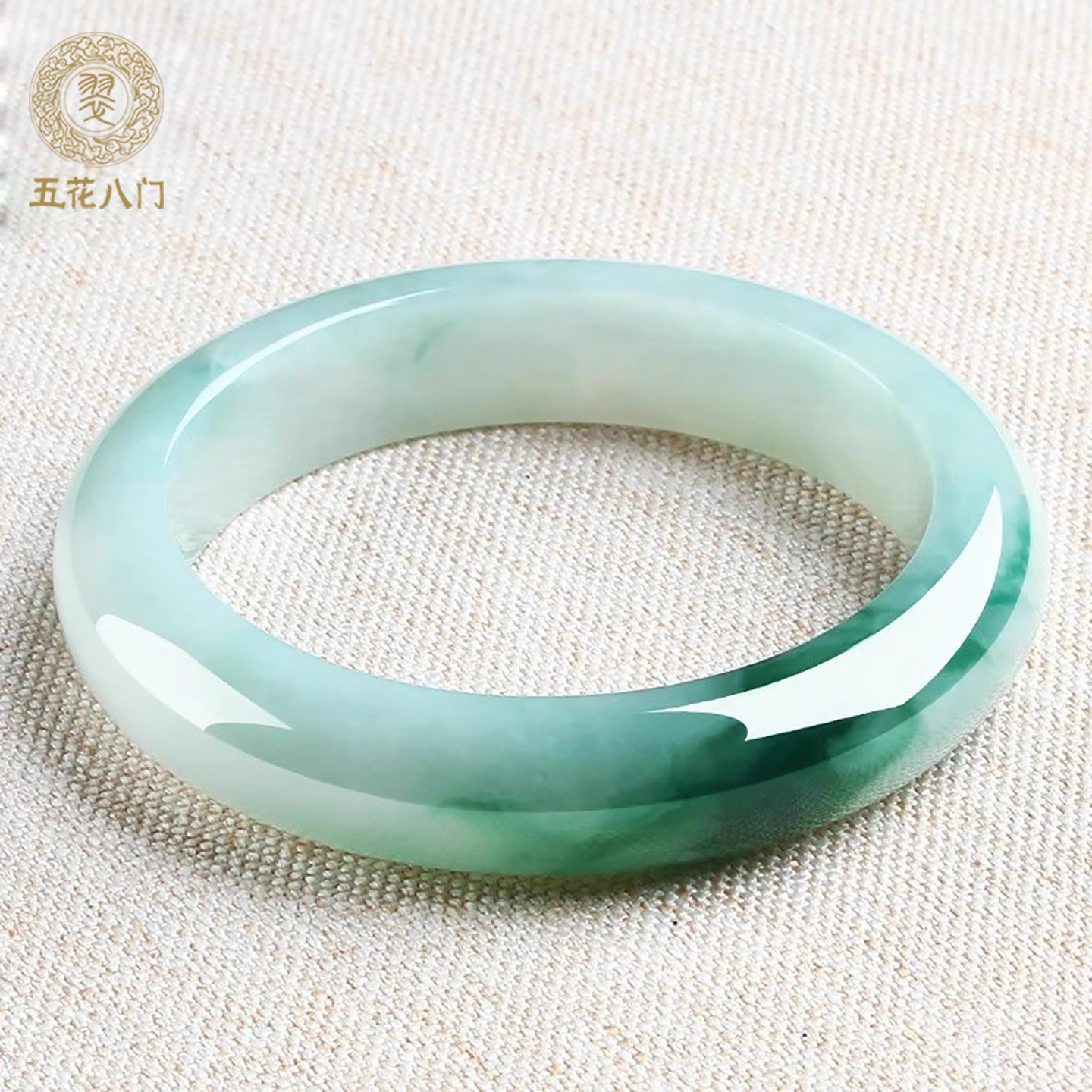 五花八门a货缅甸翡翠手镯飘花玉手镯女款天然冰糯种真玉手镯正品