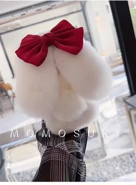 秋冬t2x兔子vivoy37毛茸茸手机壳保暖适用IQOO12pro+11s/13可爱VIVO IQOONEO10s pro蝴蝶结iqooz9/z8/Z7/z6暖