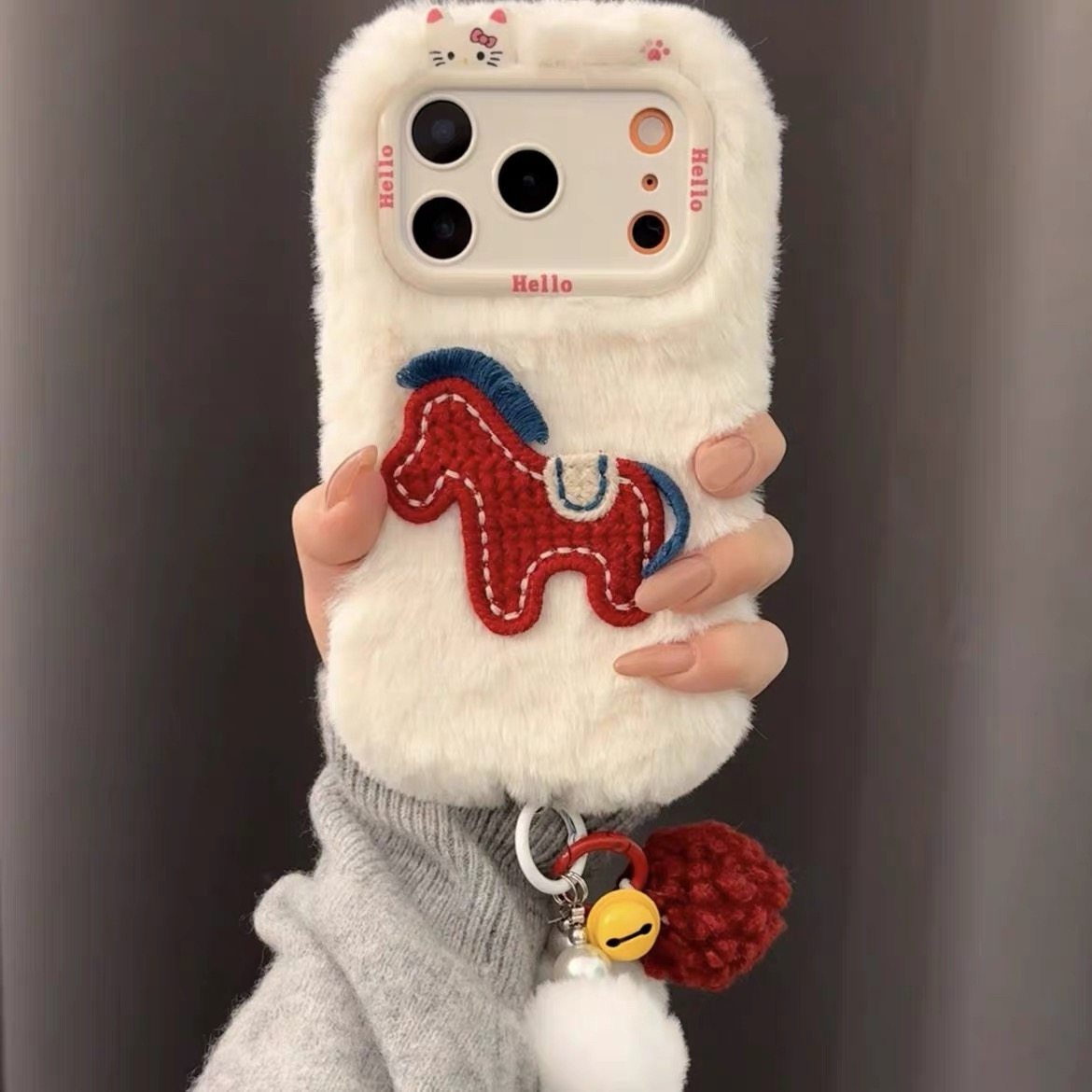 网红Civi5pro/3/4毛绒k90马年手机壳喜庆Turbo3适用12s小米15/13Ultra/k80/K60/k70e红米Note15/14pro女12/11,3C数码配件,手机保护套/壳,淘宝优惠券,粉丝福利购,淘宝优惠卷