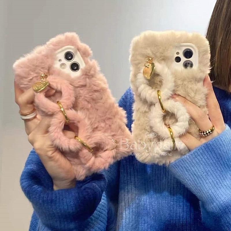 抖音同款pura70小香风mate60pro+适用华为100荣耀400pro/90gt/300毛绒手机壳60x畅享80萌50plus手链畅玩x70萌