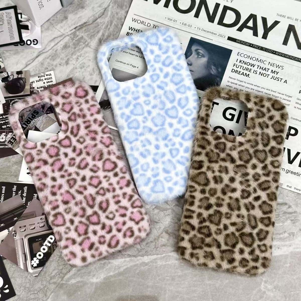 秋冬t2x网红vivoy37手机壳适用IQOO12pro+11s/13女VIVO IQOONEO10s pro豹纹iqooz9/z8/Z7/z6毛绒y50甜酷