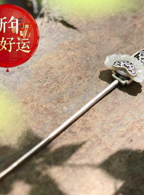新款白金色饰品和田纯手工复古风