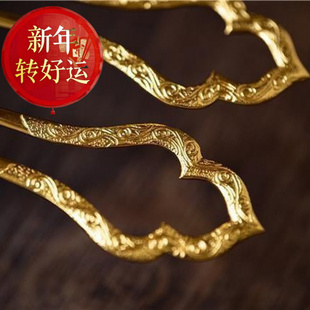 【新年转运】纯铜溯源中兴头饰唐风双面錾花葫芦形发钗新娘步摇汉