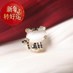 小老虎纯银胸针可爱日系女西服配饰品高档别针 新年转运 精致