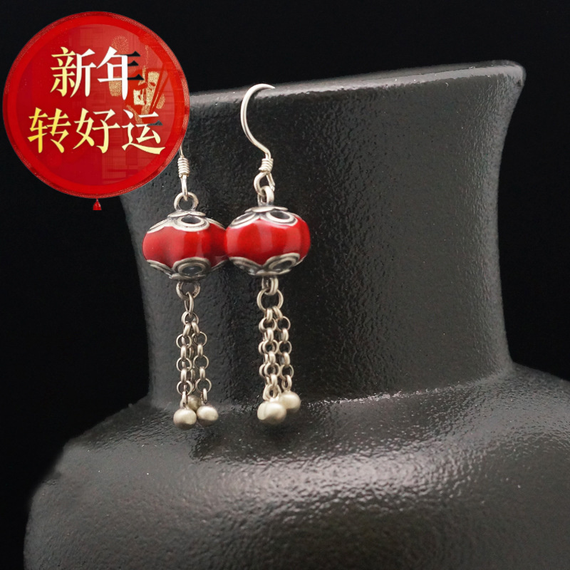S925纯银滴胶工艺红柿子简约耳环