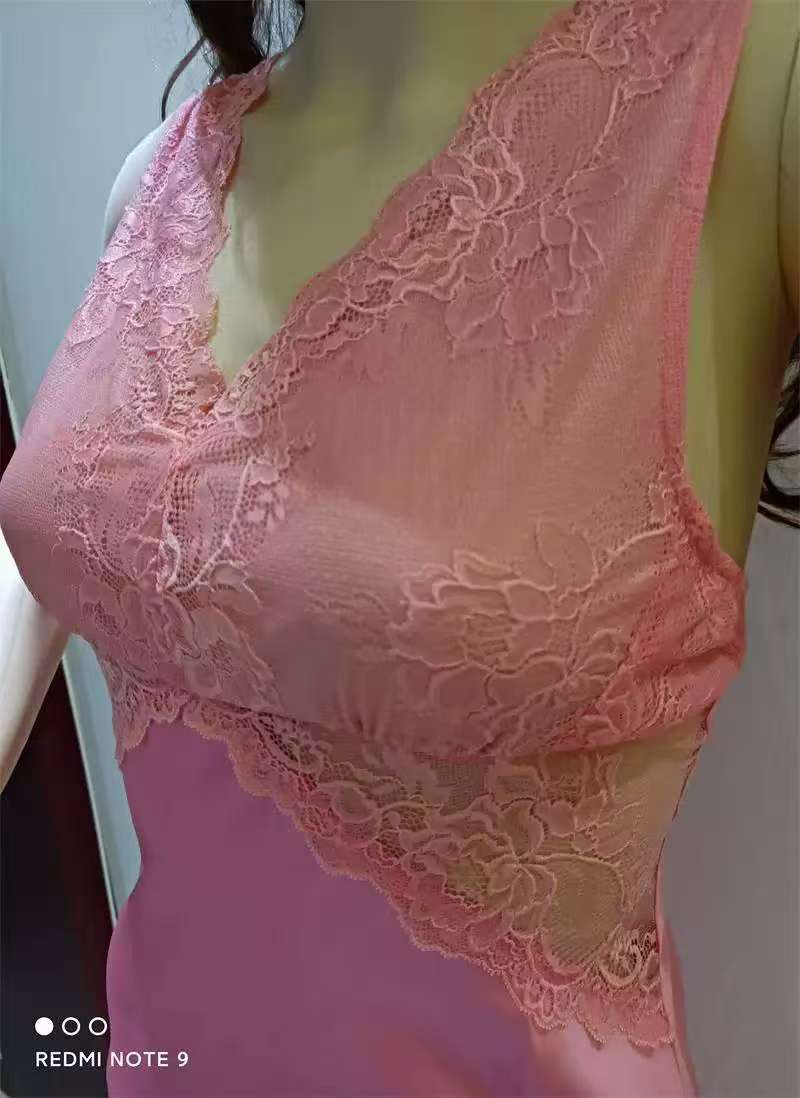 法曼儿品牌青年女式修身性感无袖吊带女美背刺绣连衣长裙1220211