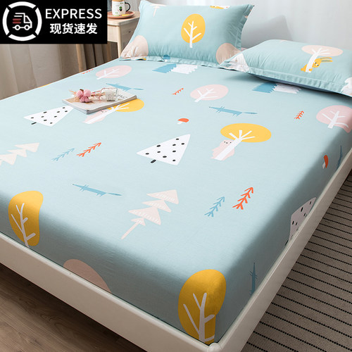 纯棉床笠单件加厚床罩床垫防尘罩