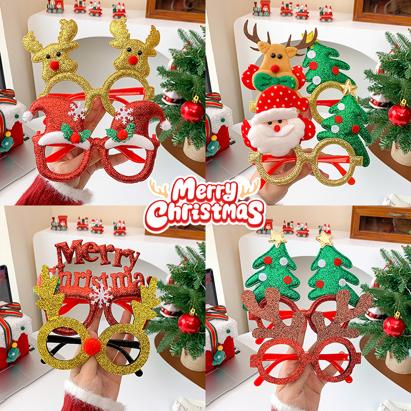 圣诞装饰眼镜女麋鹿搞怪眼镜