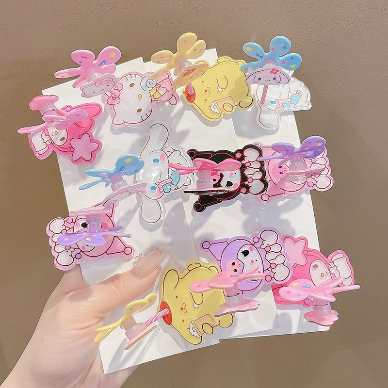 儿童发夹旋转风车可爱女