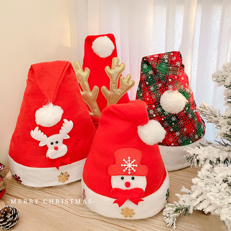 圣诞帽毛绒圣诞老人帽