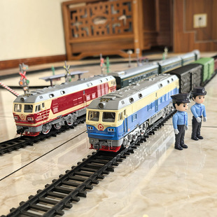 奥乐仿真火车模型电动东风4D型内燃机轨道小火车玩具花老虎乌克兰
