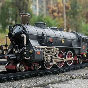 奥乐合金蒸汽机冒烟复古轨道仿真电动小火车模型套装 男孩儿童玩具