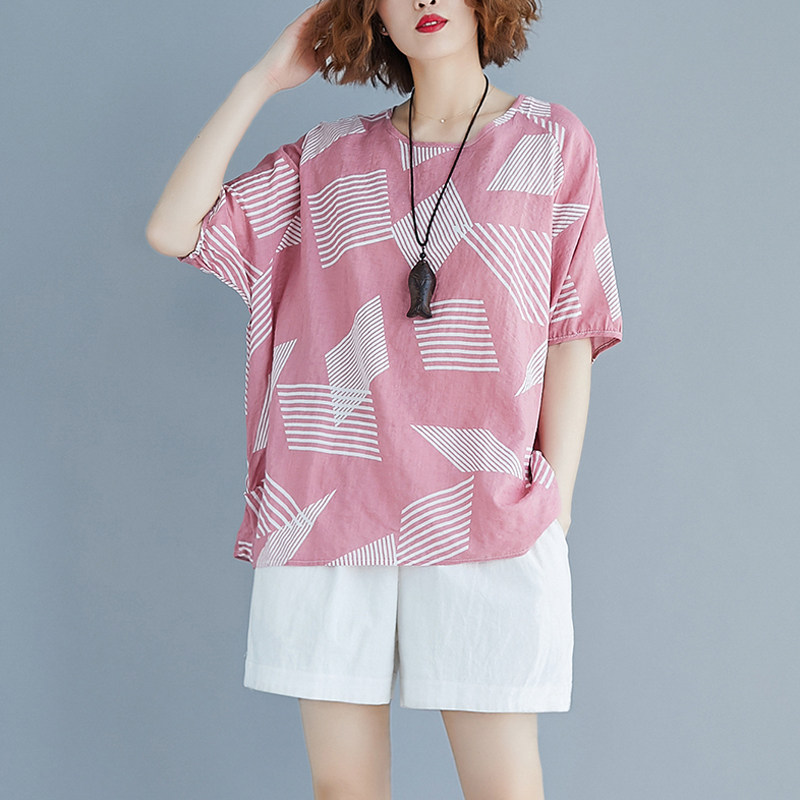 大码女装短袖T恤夏装加肥加大遮肚胖女人显瘦上衣胖妹妹200斤洋气