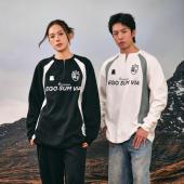 Eusoueu美式 圆领拉链重磅卫衣 足球服原创复古橄榄球情侣国潮长袖