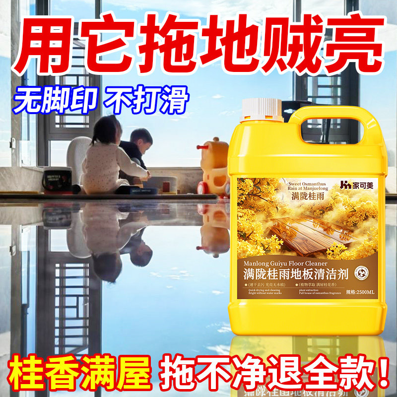拖地专用清洁液持久留香瓷砖地板清洗剂强力去污黄抛光不留水印￥