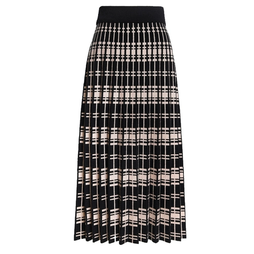 Длинная зимняя трикотажная демисезонная юбка в складку, в корейском стиле, плиссированная юбка