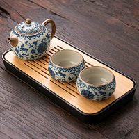 Huang Ru Kiln West The West Pot+Huangru Kiln, Lotus Cup 2 чашки+Changya Long-Chipyamine Tea Tray-Yahei