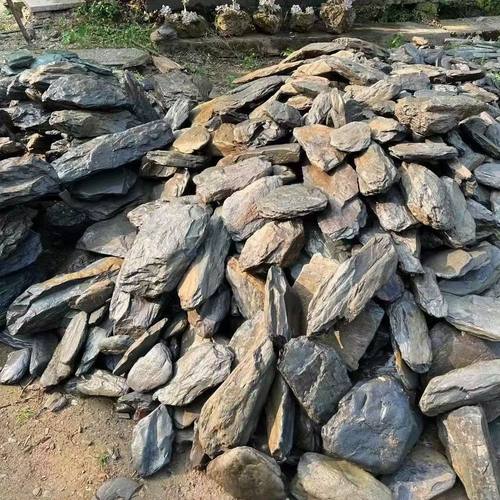 天然溪流石鱼缸造景石片石生态缸
