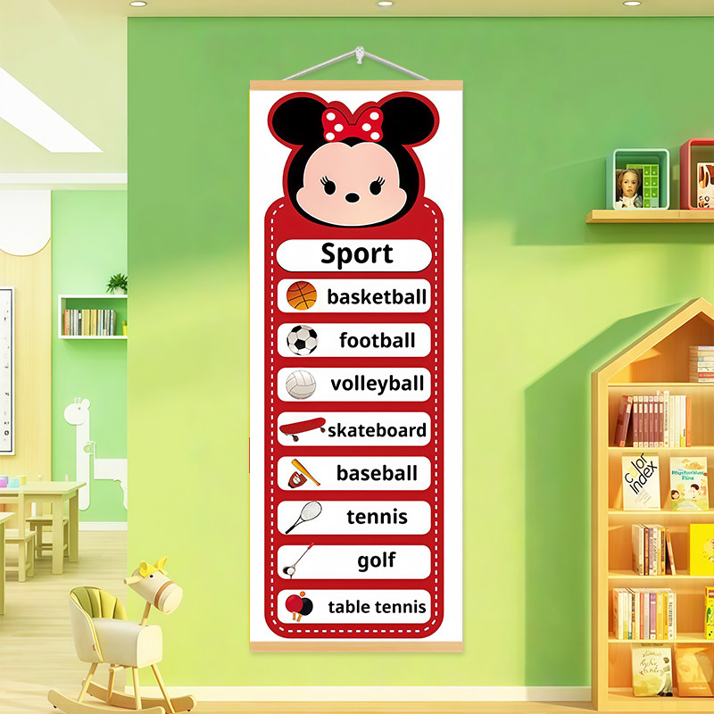 英语教室国际学校文化墙画布