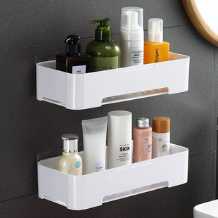 洗手间厕所洗漱台收纳架 卫生间置物架壁挂浴室置物架免打孔吸壁式