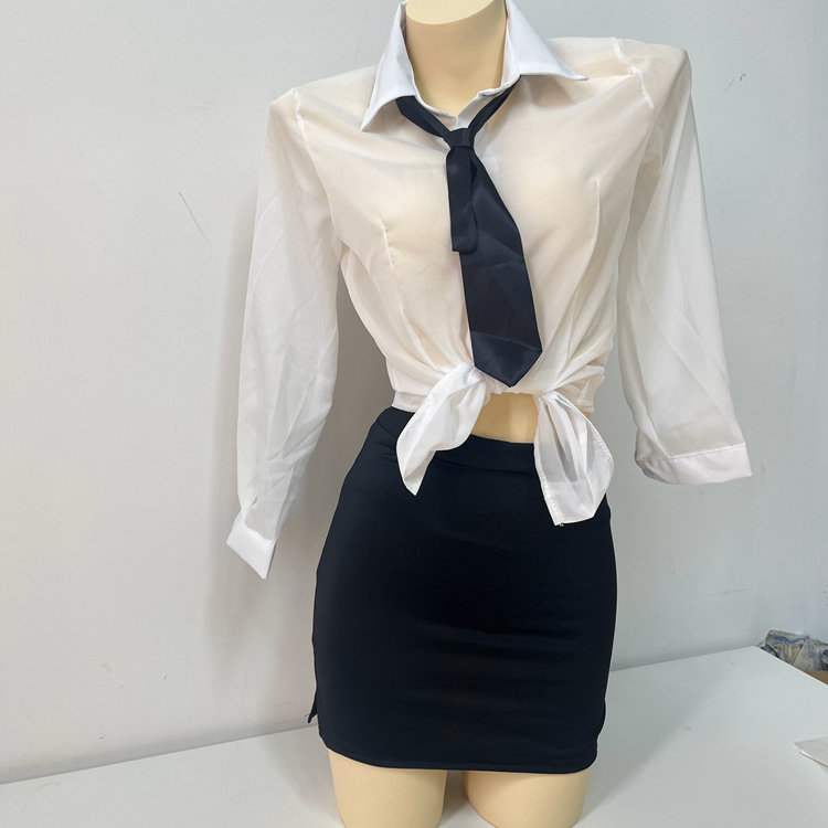 情趣女士内衣性感紧身包臀秘书制服诱惑透视夜店套装配丝袜睡衣