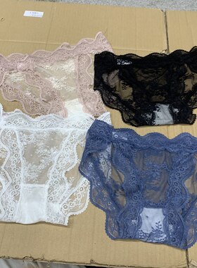 出口underwear性感蕾丝高腰舒适透气三角内裤开叉抗菌性感花边