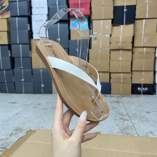 圆头纯色日常休闲平底夹趾拖鞋