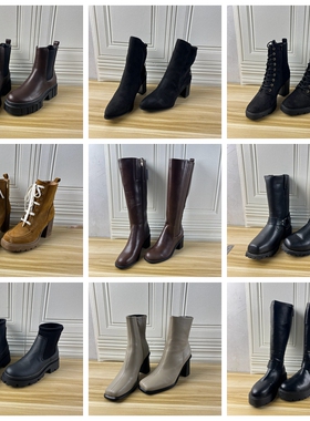 Lady Shoes外贸原单40码杂款短靴简约时尚新款休闲百搭系带马丁靴