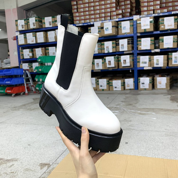 圆头纯色厚底帅气显高防水台套筒