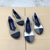 休闲居家圆头浅口一脚蹬粗跟平底单鞋 外贸原单新款 时尚