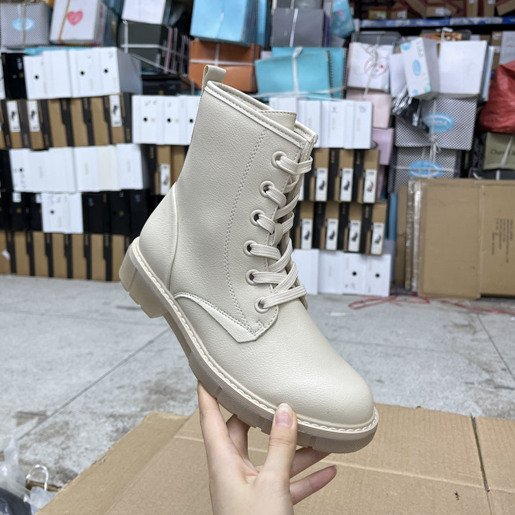 外贸原单6孔系列女鞋马丁靴圆头系带侧面带拉链内里带点绒毛时尚