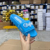 新款 时尚 圆头拼色字母休闲平底拖鞋 外贸原单女鞋 日常穿搭凉鞋