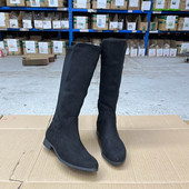 Lady 长靴 圆头纯色粗跟低跟套筒时装 Shoes外贸原单女靴新款 时尚