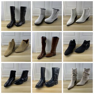 独码 43码 Shoes外贸原单杂款 短靴 时尚 尖头纯色侧拉链时装 大码 Lady