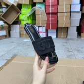 shoes圆头纯色字母休闲百搭平底拖鞋 外贸原单女鞋 工厂尾货时尚