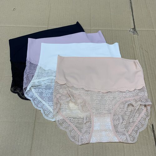 夏季薄款高腰蕾丝收腹冰丝无痕