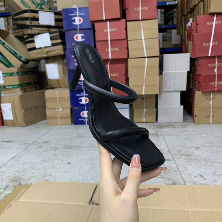 方头一字带时尚简约百搭温柔拖鞋