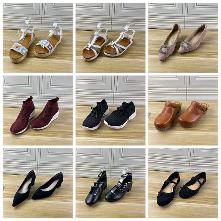 Lady Shoes外贸原单36码和37码杂款时尚圆头纯色一字扣百搭凉鞋