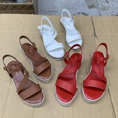 百搭厚底圆头时尚 时尚 款 一字扣舒适外穿凉鞋 外贸原单女鞋 夏季