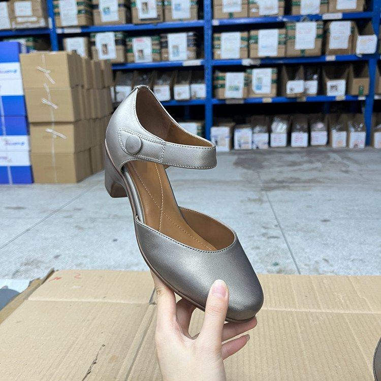 Lady Shoes外贸原单女鞋真皮时尚圆头纯色粗跟一字扣玛丽珍单鞋,女鞋,玛丽珍鞋,淘宝优惠券,粉丝福利购,淘宝优惠卷