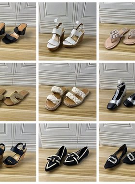 Lady Shoes外贸原单36码杂款独码时尚百搭单鞋圆头纯色平底凉鞋