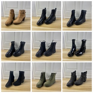 粗跟厚底防水台时装 Lady 外贸原单女靴独码 37码 短靴长靴 Shoes杂款