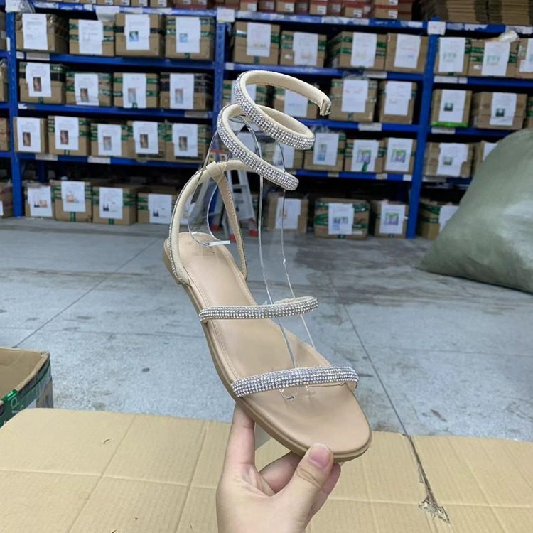 外贸原单平底环带凉鞋时尚夏季新款创意个性风舒适简约