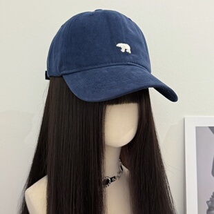 2026新款北极熊加大加深鸭舌帽女宽帽檐显脸小冬大头棒球帽子男款