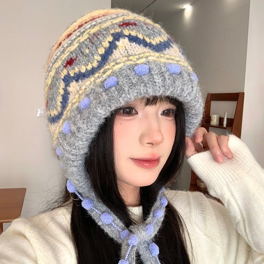 韩系针织费尔岛毛线帽女秋冬季保暖巴拉克拉法帽加厚护耳包头帽子,服饰配件/皮带/帽子/围巾,帽子,淘宝优惠券,粉丝福利购,淘宝优惠卷