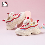 女童运动鞋 秋冬新款 女孩老爹鞋 hellokitty童鞋 软底儿童旋转扣跑鞋