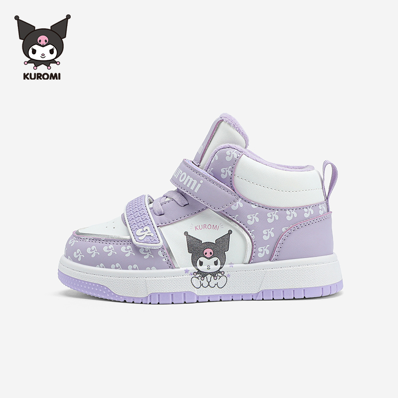 KUROMI库洛米女童高帮板鞋冬季新款儿童二棉鞋女孩加绒运动鞋休闲